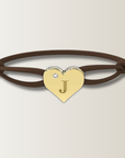 Brazalete de corazón con cordón de satén