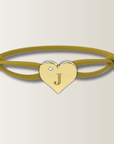 Brazalete de corazón con cordón de satén