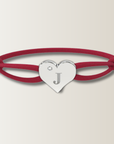 Brazalete de corazón con cordón de satén