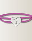 Brazalete de corazón con cordón de satén