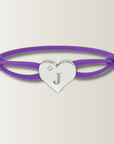 Brazalete de corazón con cordón de satén