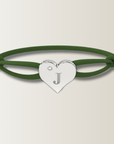 Brazalete de corazón con cordón de satén