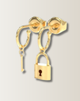 Lock and key earring
