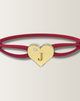 Brazalete de corazón con cordón de satén