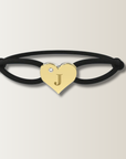 Brazalete de corazón con cordón de satén