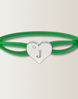 Brazalete de corazón con cordón de satén