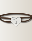Brazalete de corazón con cordón de satén