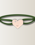 Brazalete de corazón con cordón de satén