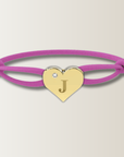 Brazalete de corazón con cordón de satén