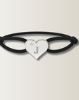Brazalete de corazón con cordón de satén