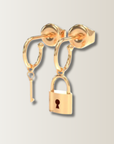 Lock and key earring