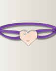 Brazalete de corazón con cordón de satén
