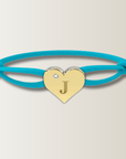 Brazalete de corazón con cordón de satén