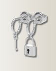 Lock and key earring