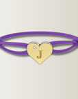 Brazalete de corazón con cordón de satén