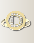 Diamond letter ring