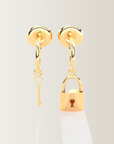 Lock and key earring