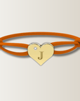 Brazalete de corazón con cordón de satén