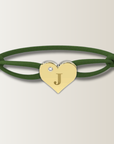 Brazalete de corazón con cordón de satén