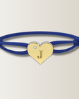 Brazalete de corazón con cordón de satén