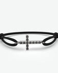 Pulsera de diamante negro cruz