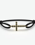 Pulsera de diamante negro cruz