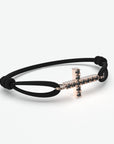 Pulsera de diamante negro cruz
