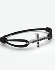 Pulsera de diamante negro cruz