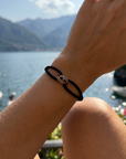 cirkels zwarte diamant armband