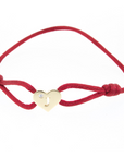 Brazalete de corazón con cordón de satén