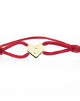 Brazalete de corazón con cordón de satén