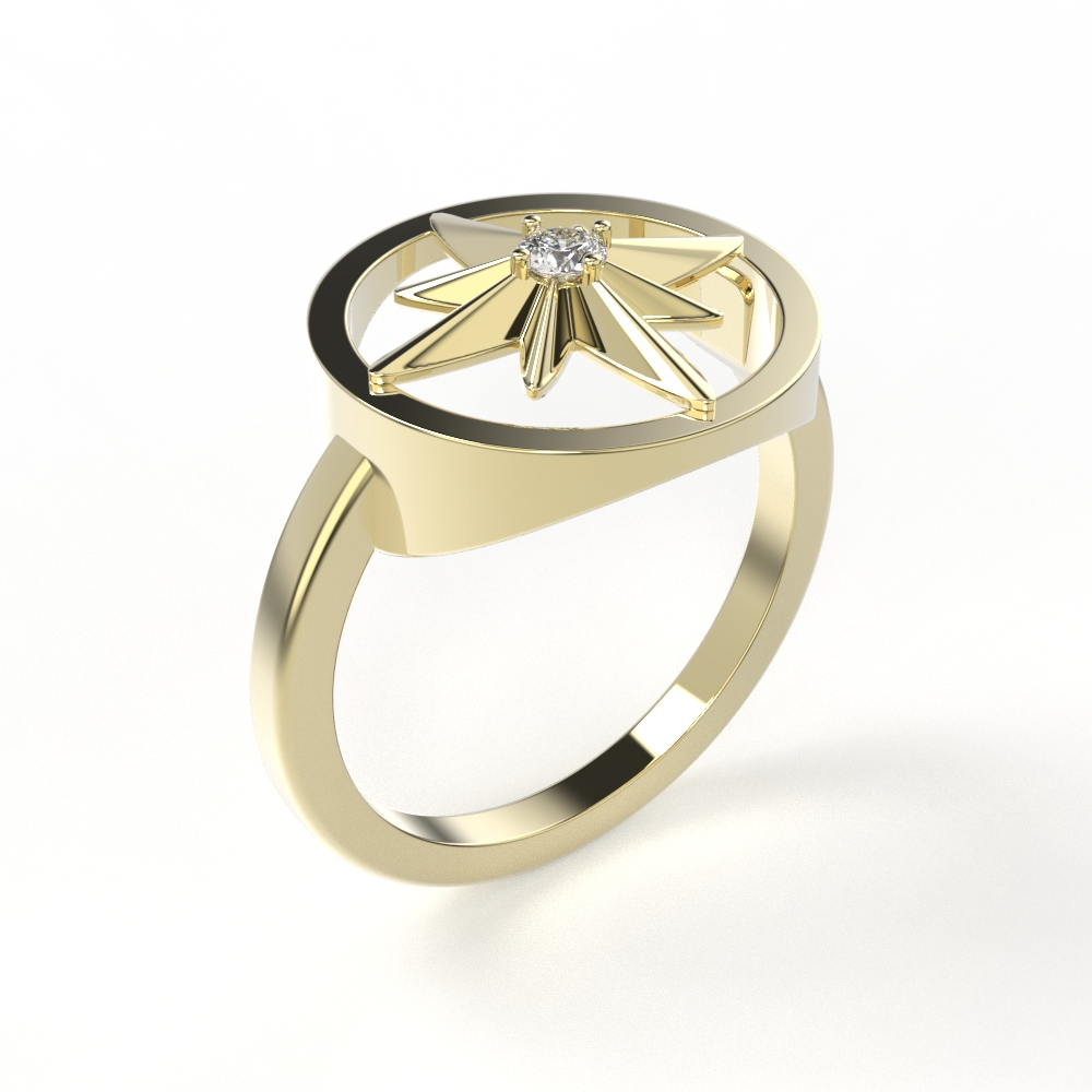 Ring star met diamant