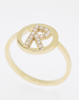 Diamond letter ring