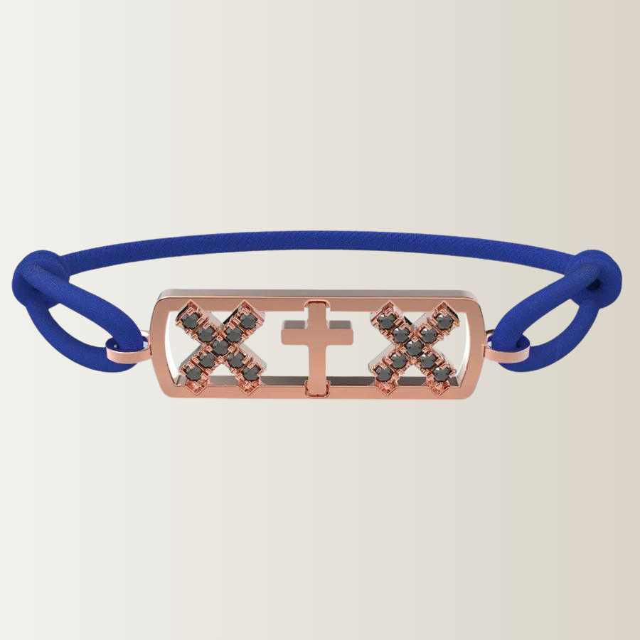 Amsterdam black diamond cross bracelet