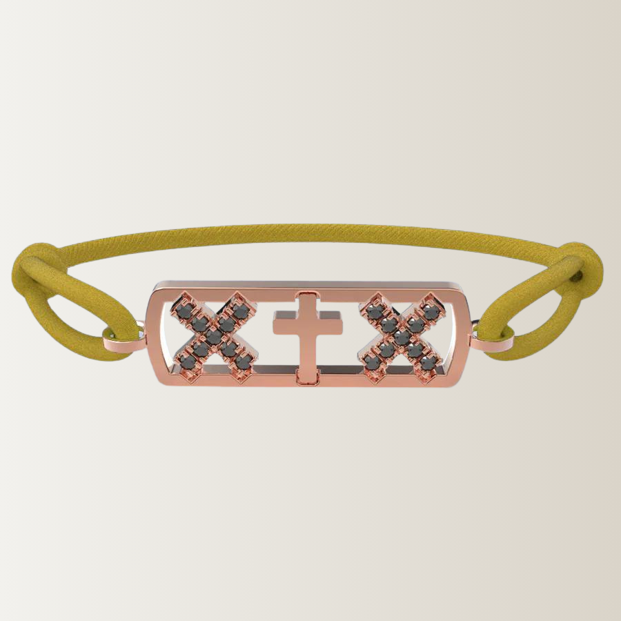 Amsterdam black diamond cross bracelet