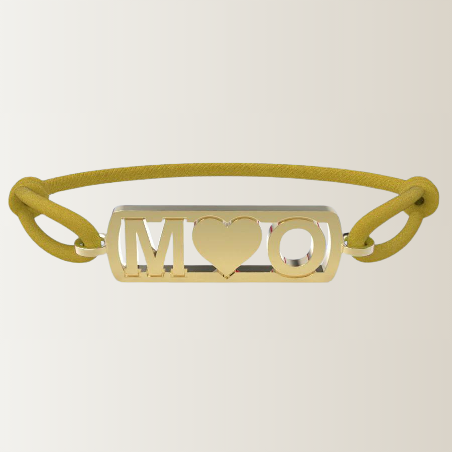Initialen armband met hartje