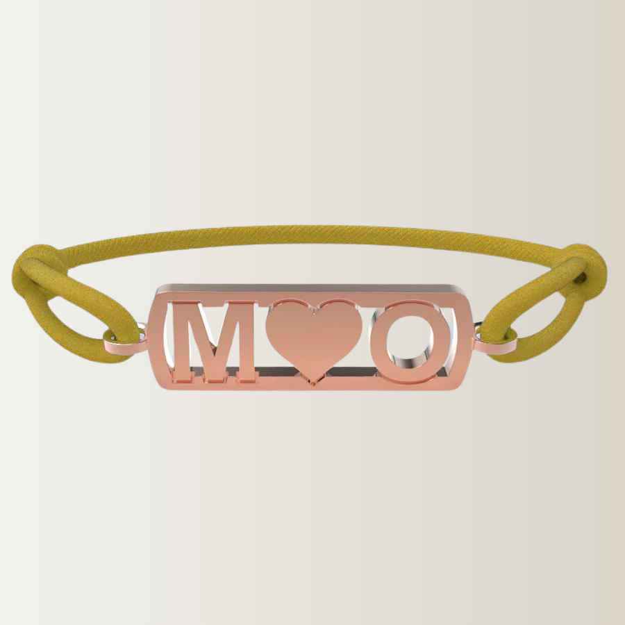 Initialen armband met hartje