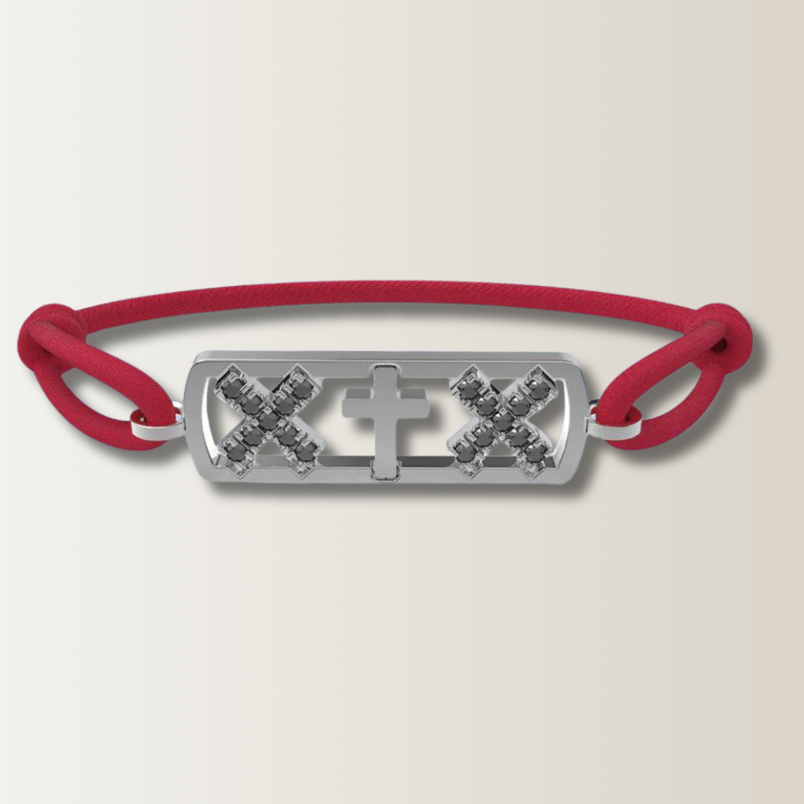 Amsterdam black diamond cross bracelet