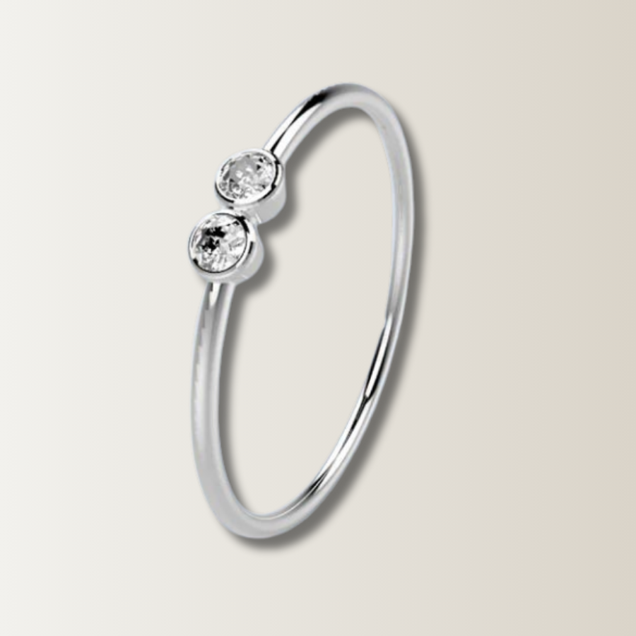 Ring met twee diamanten
