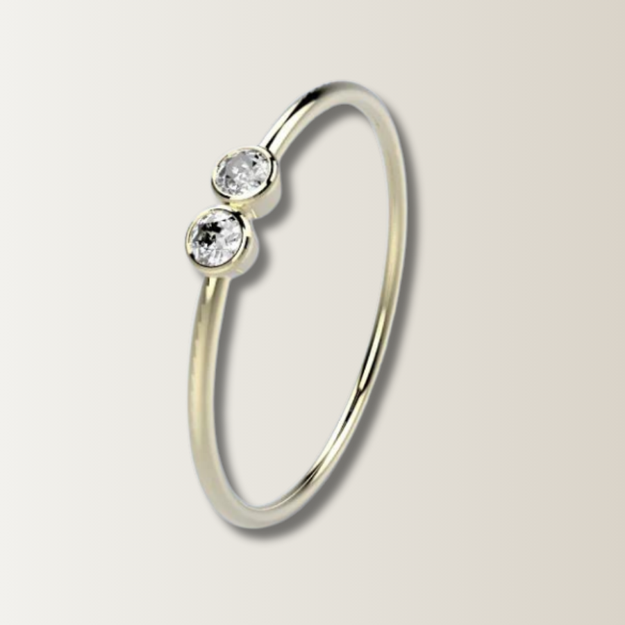 Ring met twee diamanten