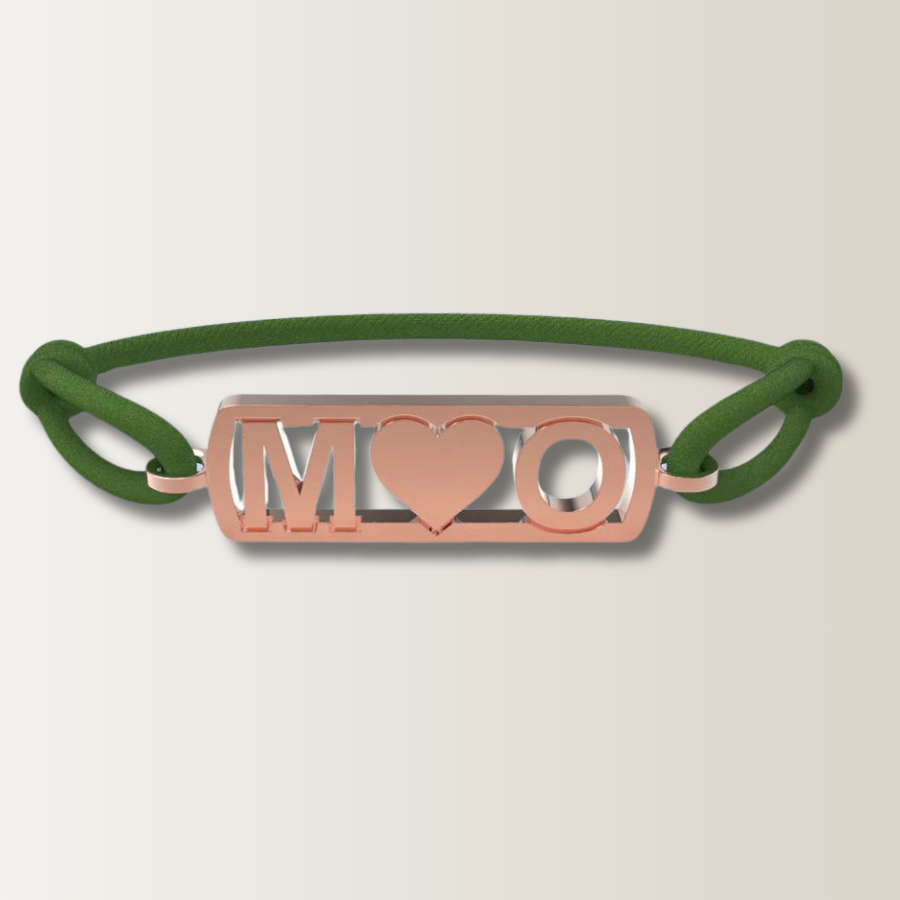 Initialen armband met hartje