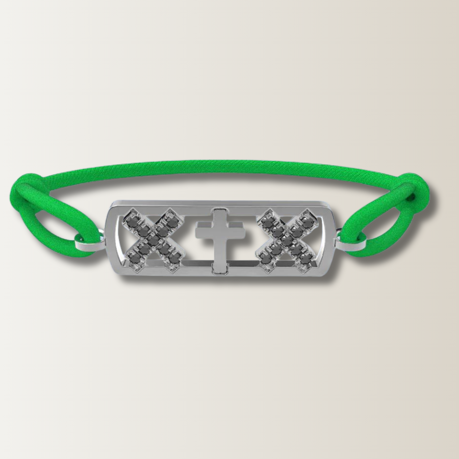 Amsterdam black diamond cross bracelet