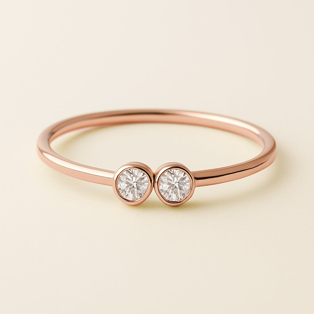 Diel Between Two Rings Ring with two diamonds – odilejewels.com