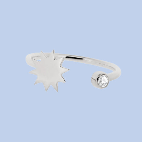 Zon open ring met diamant
