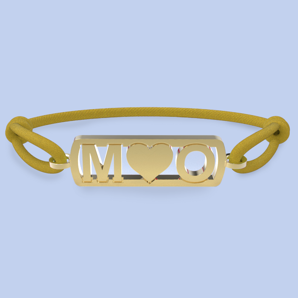 Initialen armband met hartje