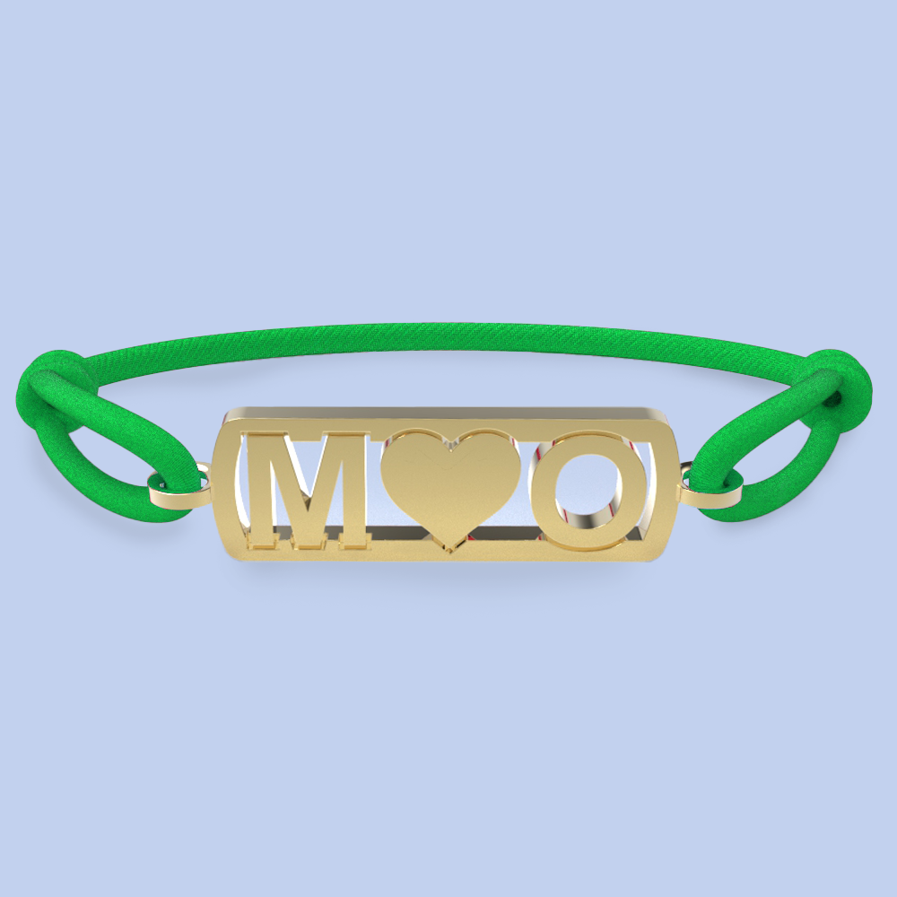 Initialen armband met hartje