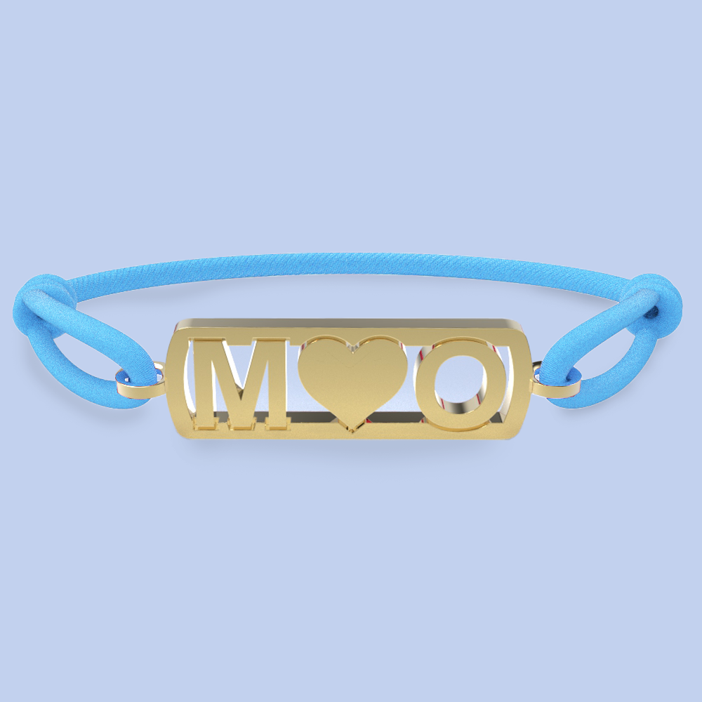 Initialen armband met hartje