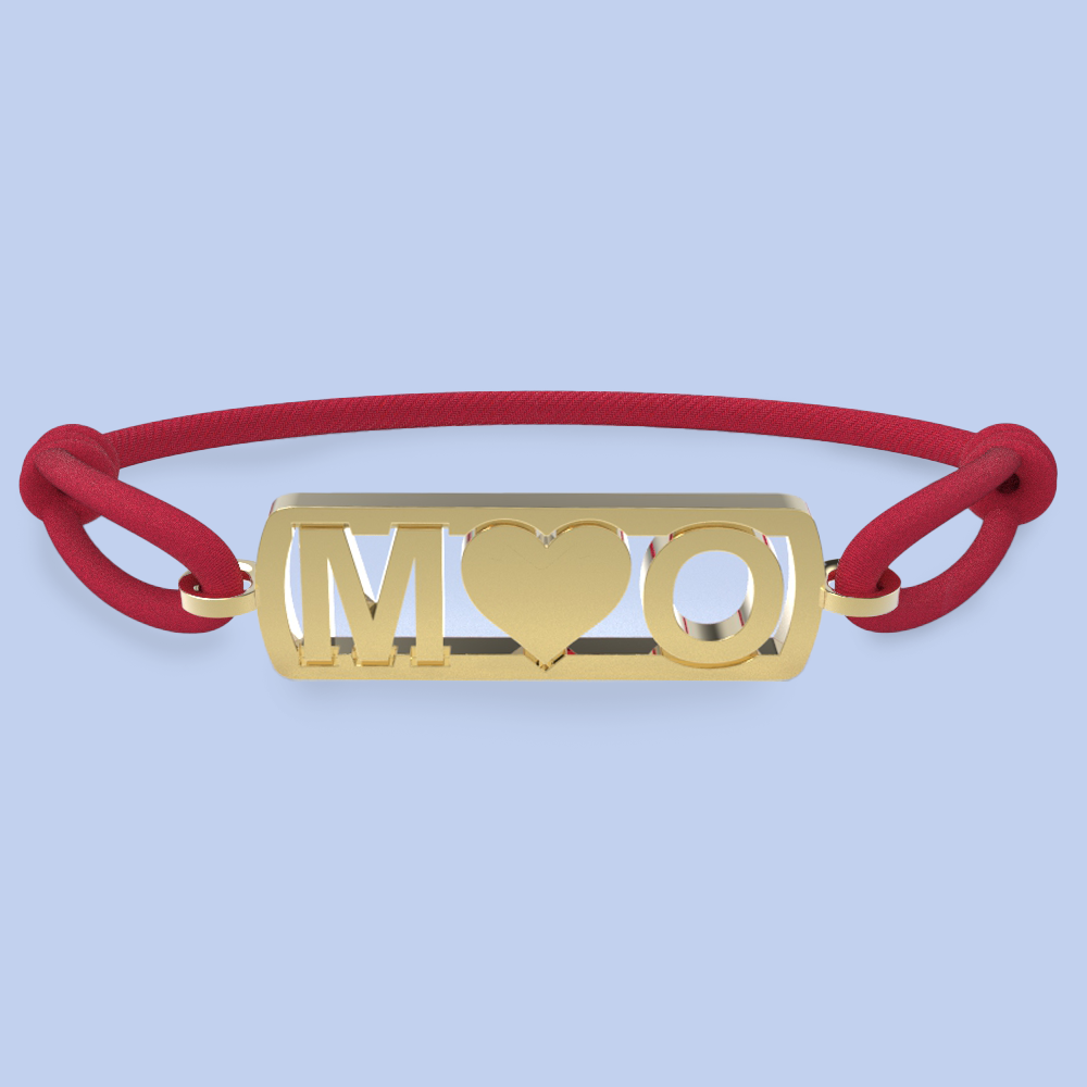 Initialen armband met hartje