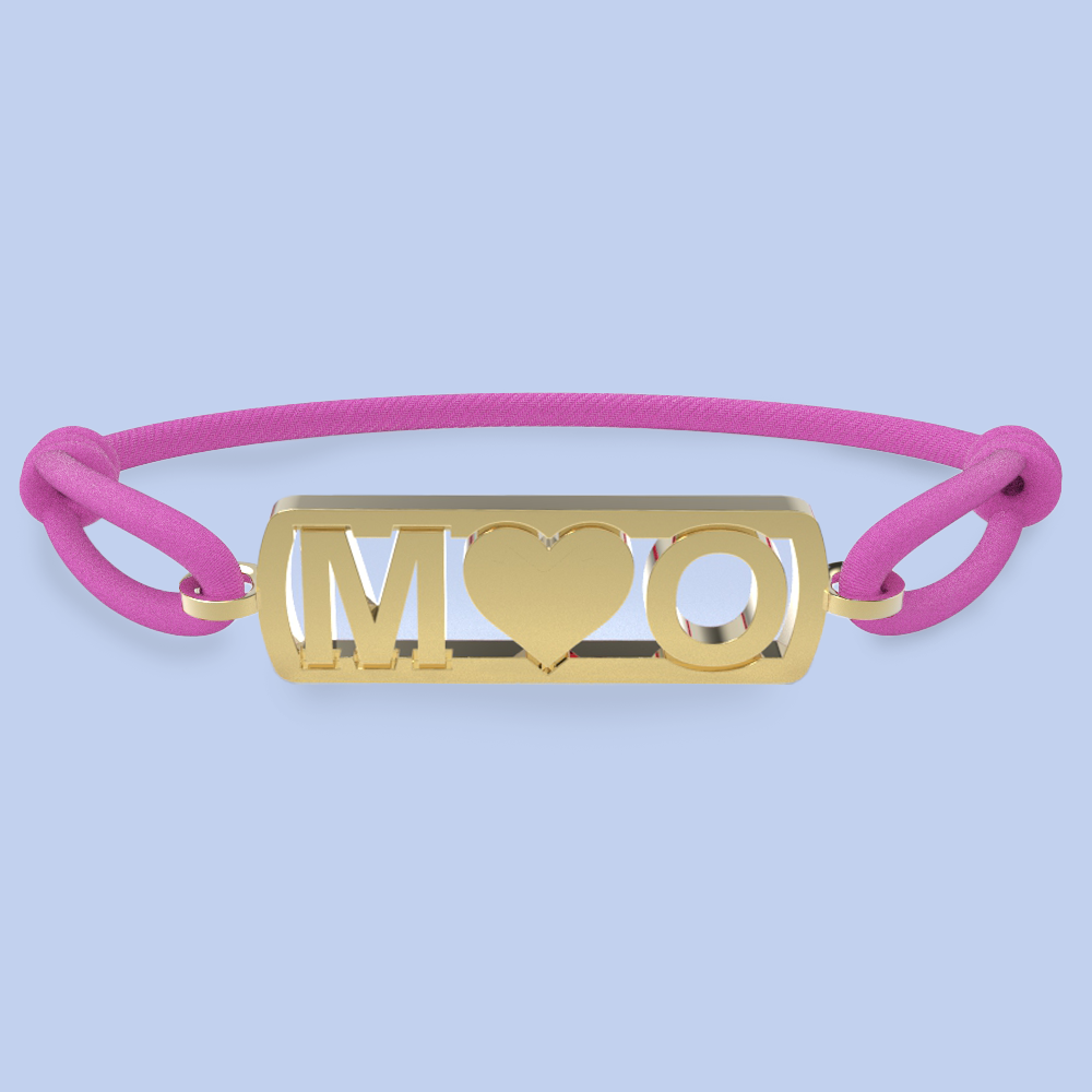 Initialen armband met hartje