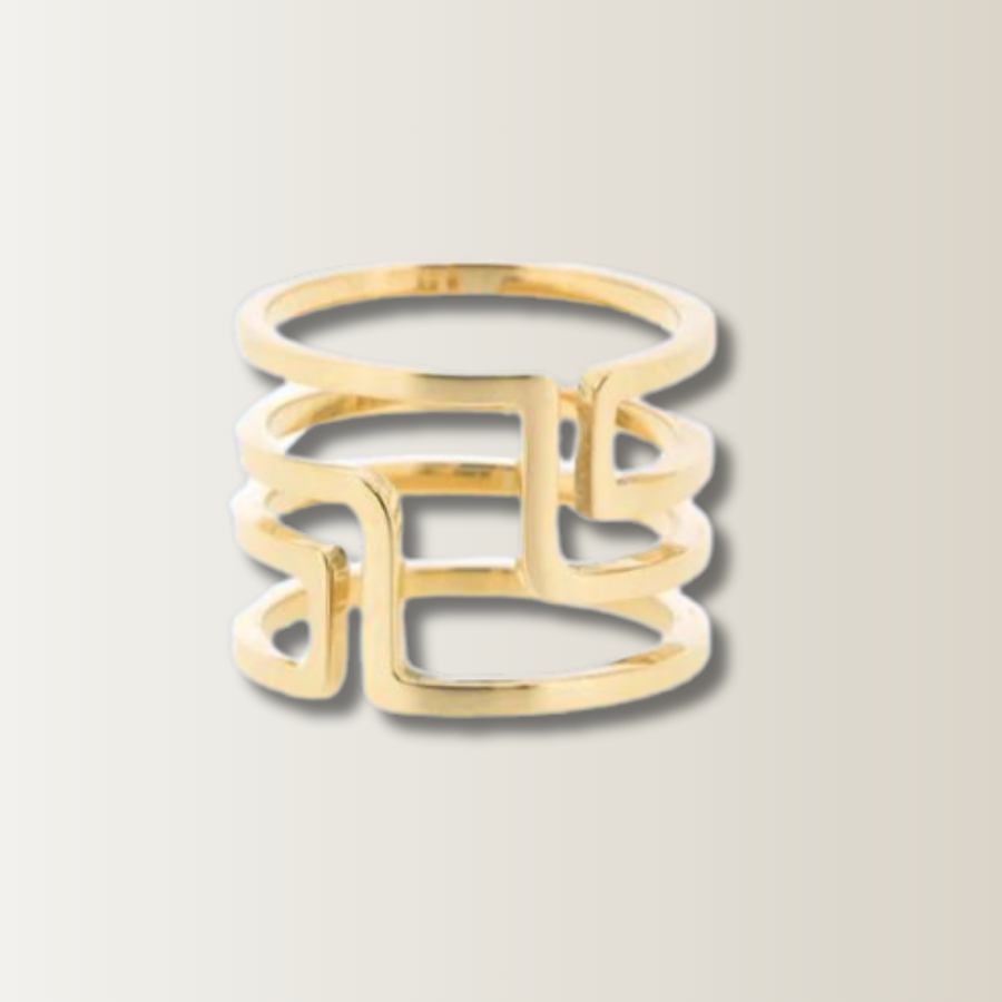 Odile gold open design ring with modern geometric style for women